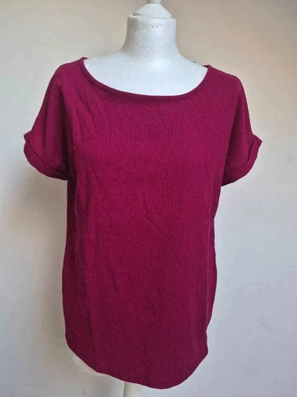 Anna Field Tee texturé framboise M